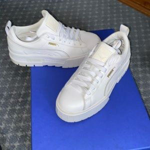 White Puma high platform sneakers